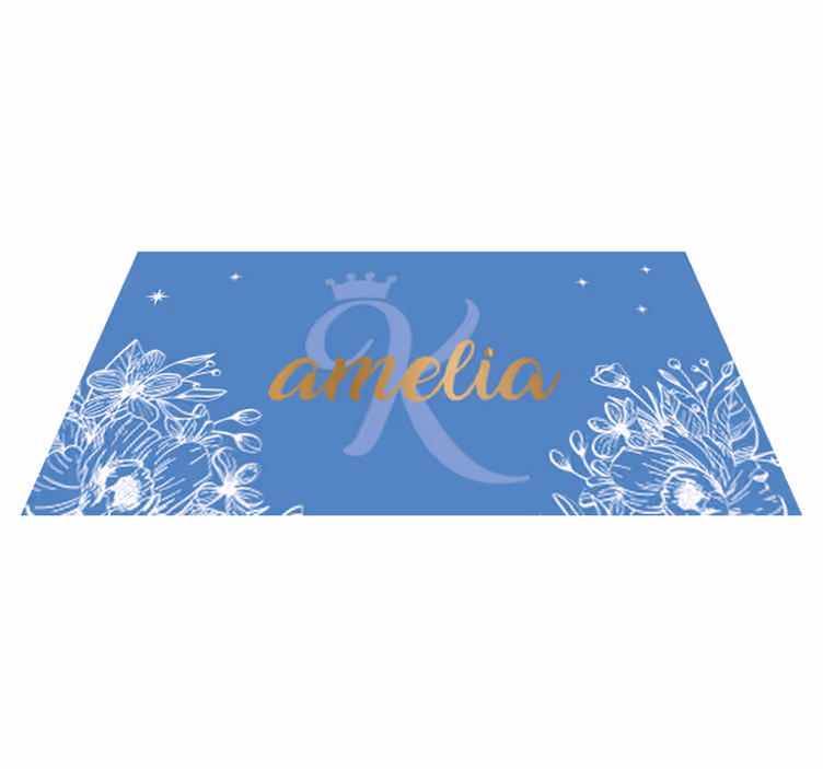 Tapete vinílico juvenil nome floral e inicial - TenStickers