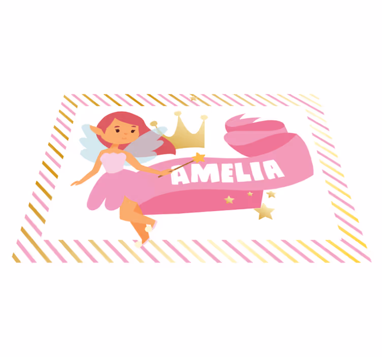 Tapete em vinil infantil princesa fada personalizada - TenStickers