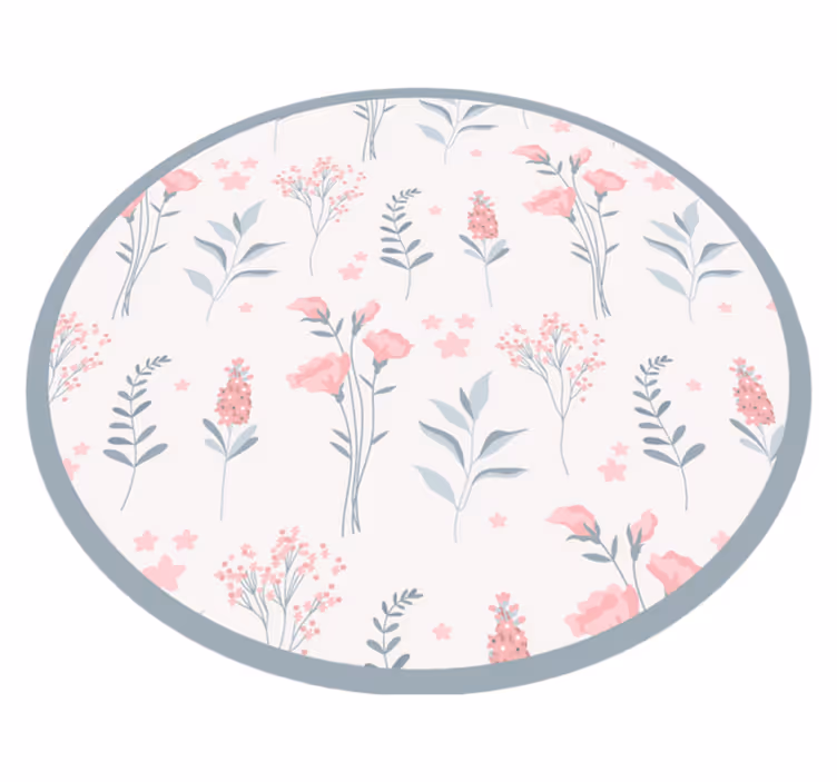Tapete vinílico flores e plantas padrão elegante e florido - TenStickers