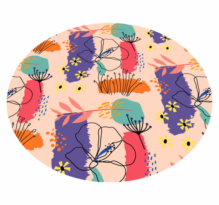 Tapete vinílico flores e plantas motivos florais brilhantes - TenStickers
