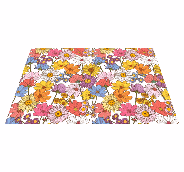 Tapete vinílico flores e plantas exibição floral vibrante - TenStickers