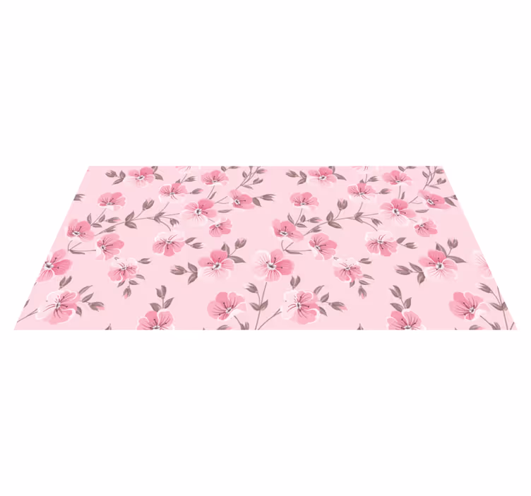 Tapete vinílico flores e plantas harmonia floral rosa - TenStickers