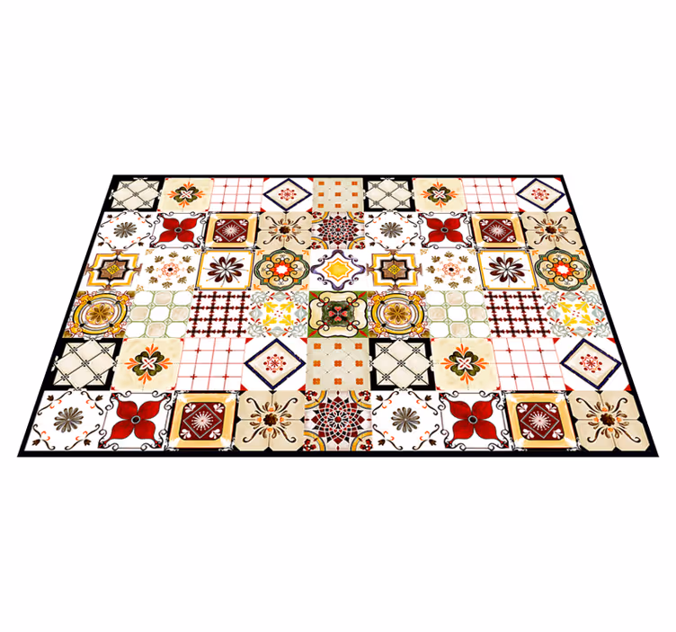 Tapete vinílico azulejos padrões de mosaicos coloridos - TenStickers