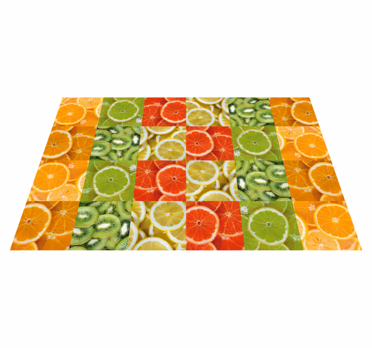 Tapete vinílico cozinha mosaico de fatias cítricas - TenStickers