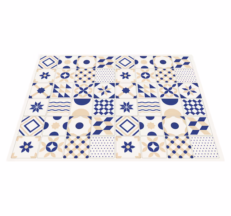 Tapete vinílico azulejos padrão geométrico - TenStickers