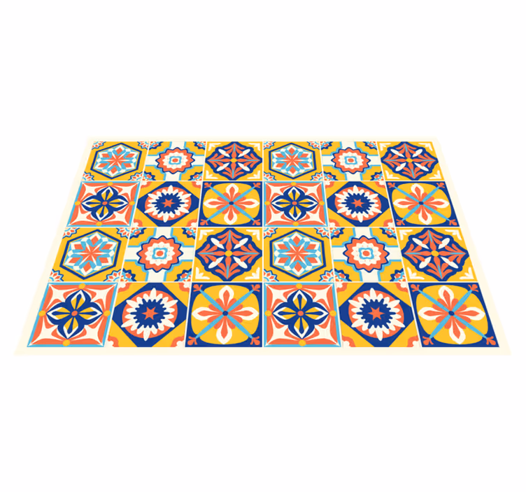 Tapete vinílico azulejos padrão de mosaico colorido - TenStickers