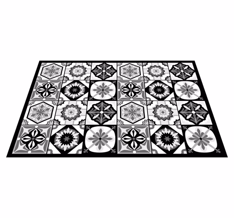 Tapete vinílico azulejos padrão cinza elegante - TenStickers