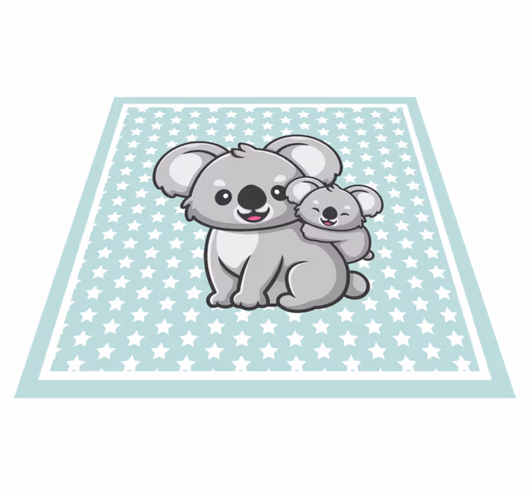 Tapete vinílico infantis mãe e bebê coalas - TenStickers
