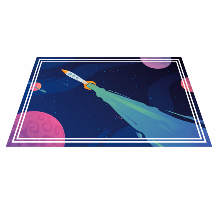 Tapete vinílico estrelas nave espacial em órbita - TenStickers