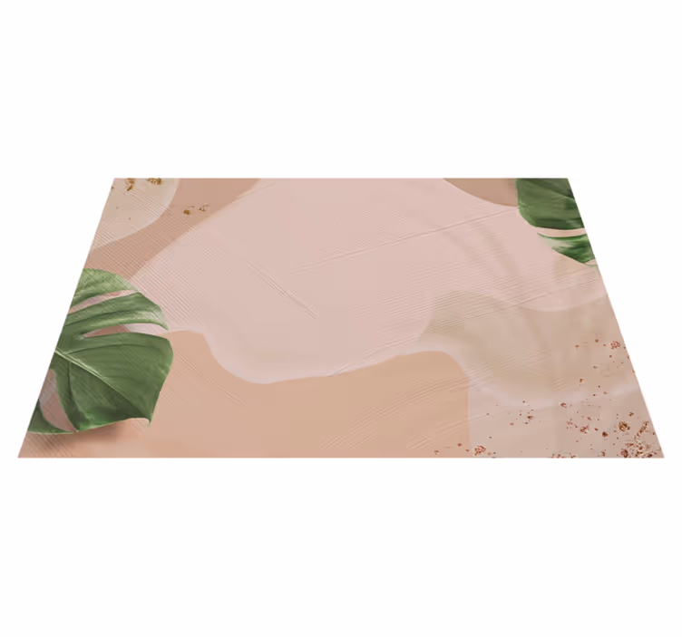 Tapete vinílico sala de estar blush de folhas tropicais - TenStickers