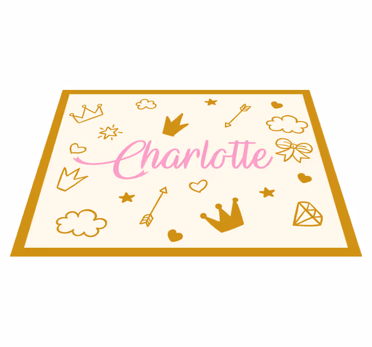Tapete vinílico com nome tema de princesa - TenStickers