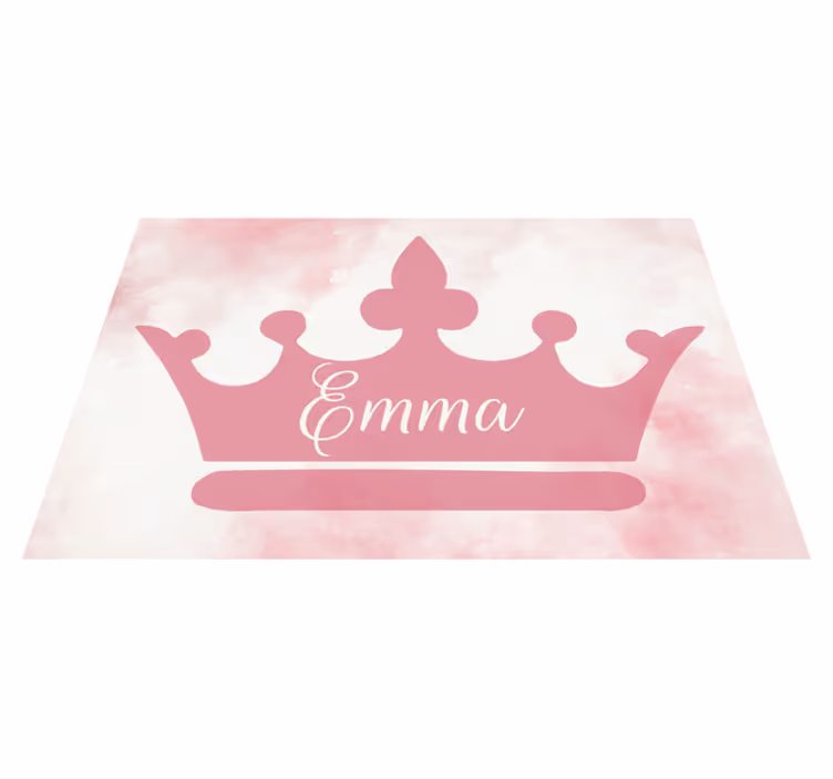 Coroa rosa com tapete personalizado nome - TenStickers