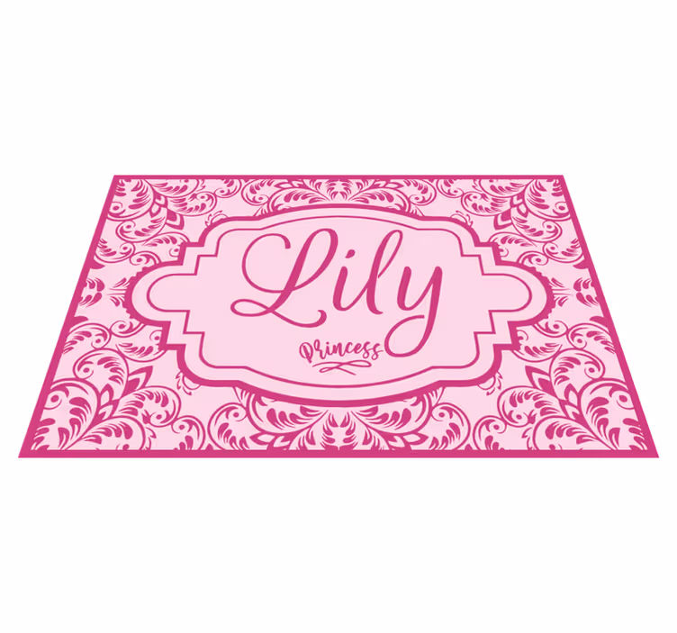 Tapete vinílico com nome design floral de princesa - TenStickers