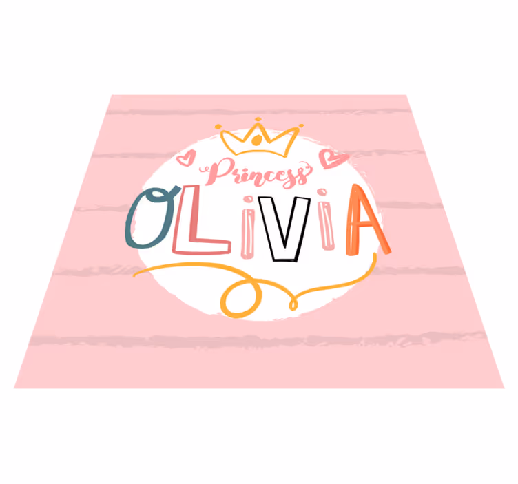 Tapete em vinil infantil princesa coroada com nome - TenStickers