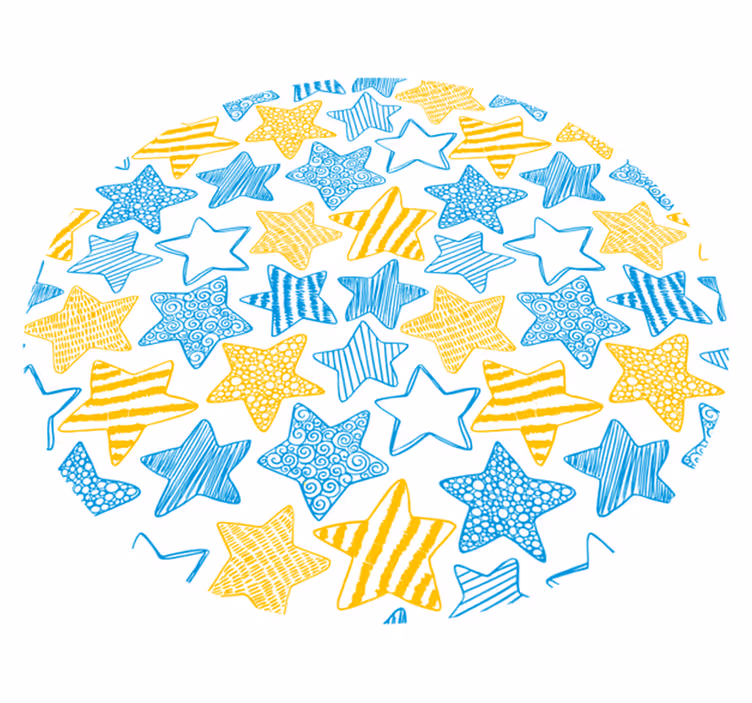 Tapete vinílico estrelas design amarelo e azul - TenStickers