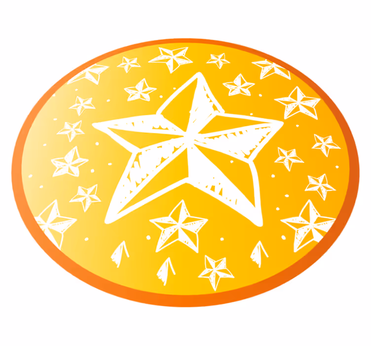 Tapete vinílico estrelas tema amarelo estrelado - TenStickers