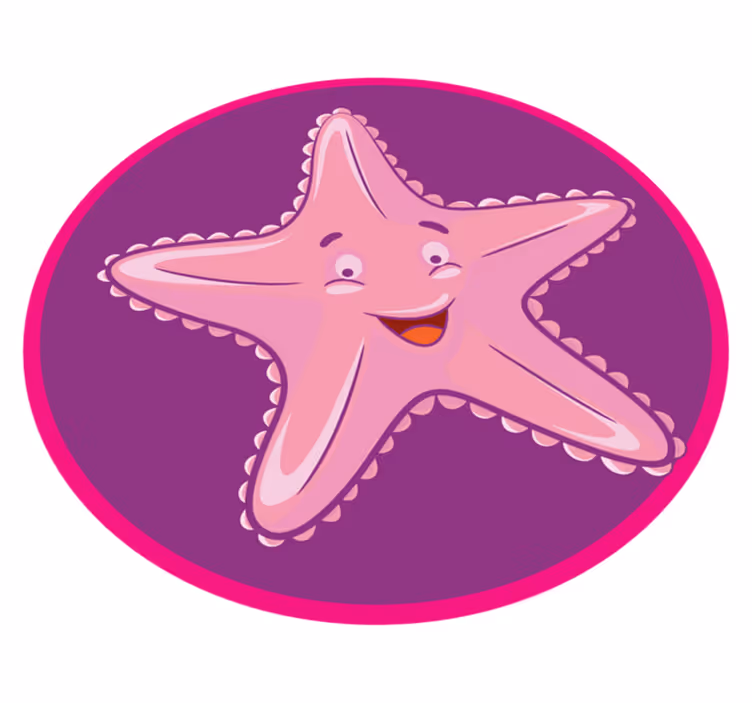 Tapete vinílico infantis personagem fofa estrela do mar - TenStickers