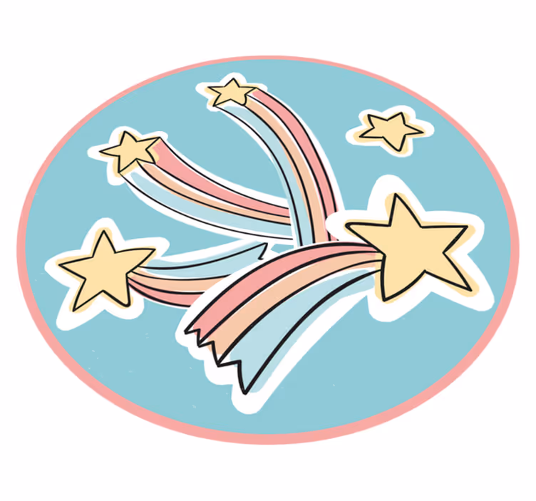 Um tapete de vinil estrela arco-íris cadente - TenStickers