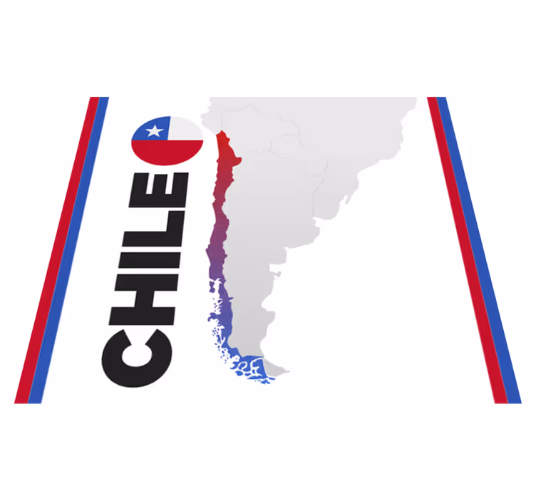 Tapete vinílico de mapa mundial cartografia do Chile - TenStickers