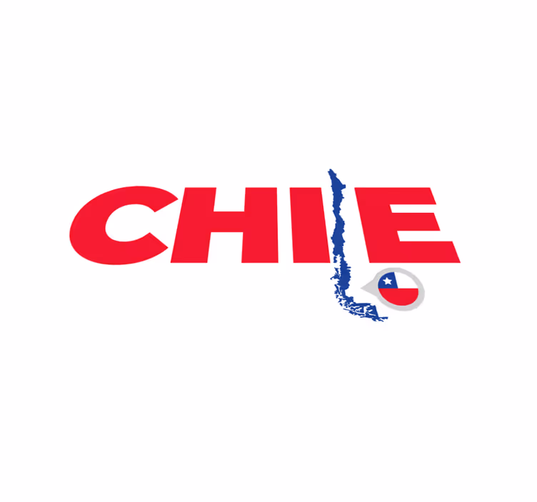Tapete vinílico frases e textos mapa chileno - TenStickers