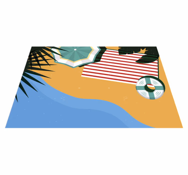 Tapete vinílico natureza cena de piquenique na praia - TenStickers