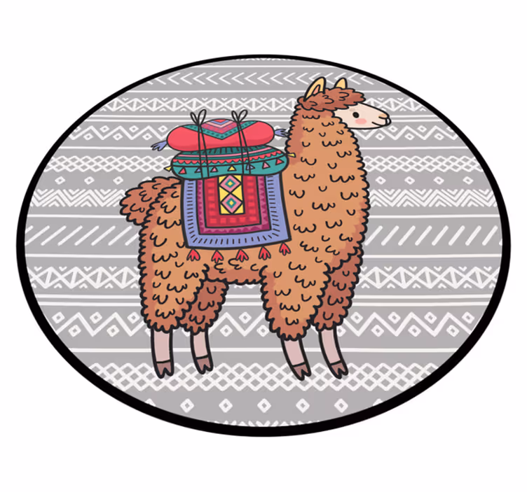 Lama com tapete de animais de decoração - TenStickers
