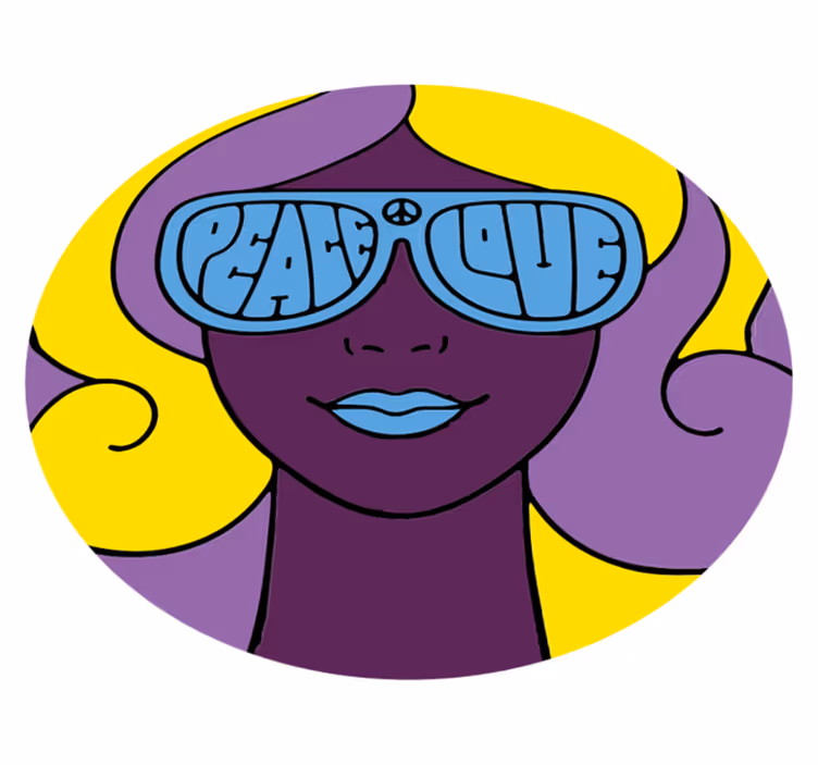 Tapete vinílico juvenil ícone de paz e amor - TenStickers
