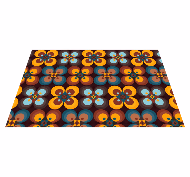 Flores abstratas grandes com formas de tapete vintage - TenStickers