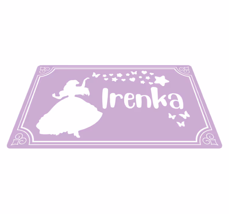 Tapete em vinil infantil princesa mágica com nome - TenStickers
