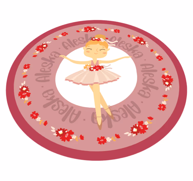 Tapete em vinil infantil dança de balé com nome - TenStickers