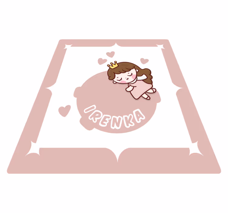 Tapete vinílico com nome tema de princesa fofa - TenStickers