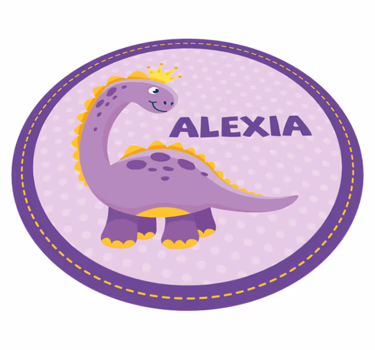 Tapete personalizado princesa dinossauro circular - TenStickers