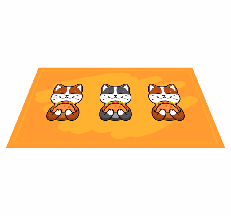 Tapete em vinil infantil trio de gatos felizes - TenStickers