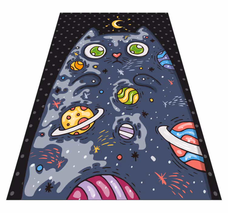 Tapete em vinil infantil aventura cósmica do gato - TenStickers