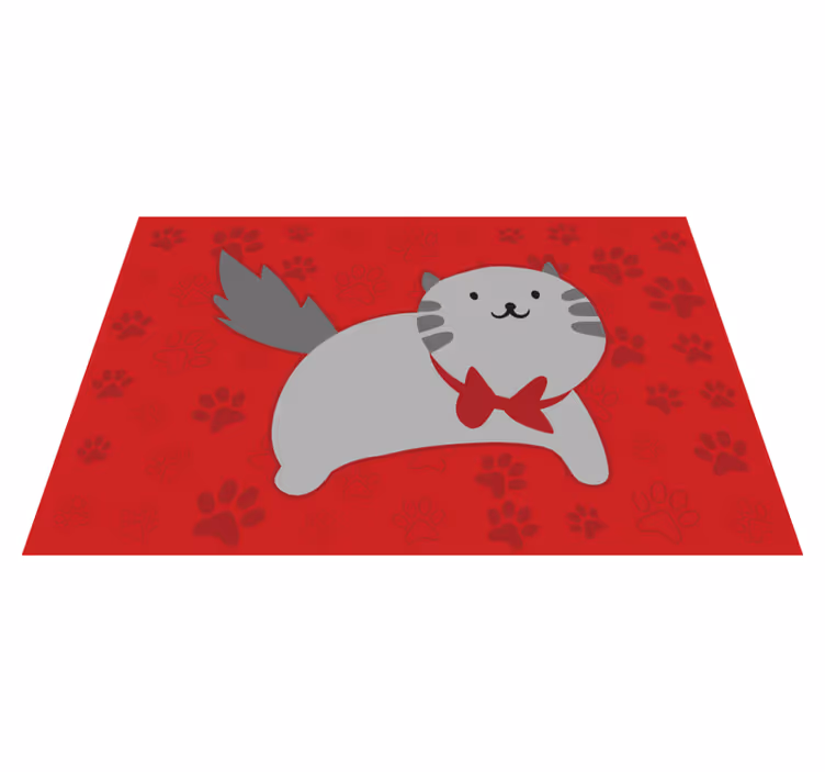 Tapete vinílico de animais ilustração de gato alegre - TenStickers