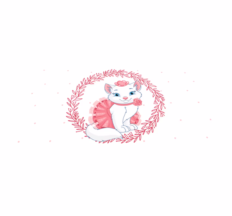 Tapete vinílico infantis ilustração de gato encantador - TenStickers