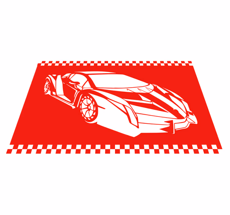 Tapete vinílico juvenil tema de carro de corrida - TenStickers
