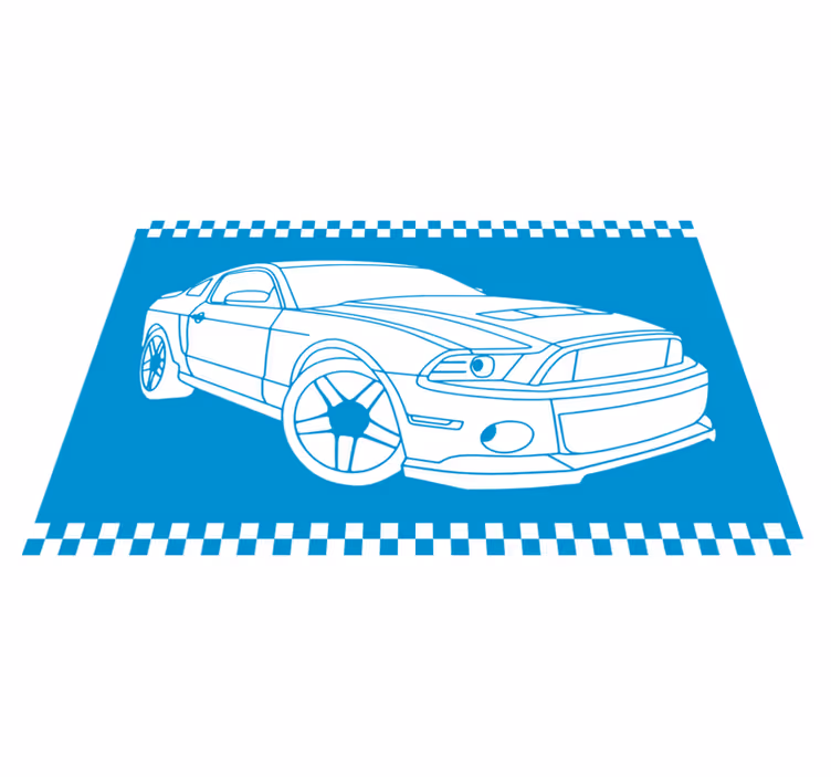 Tapete vinílico de estradas esboço de carro de corrida - TenStickers