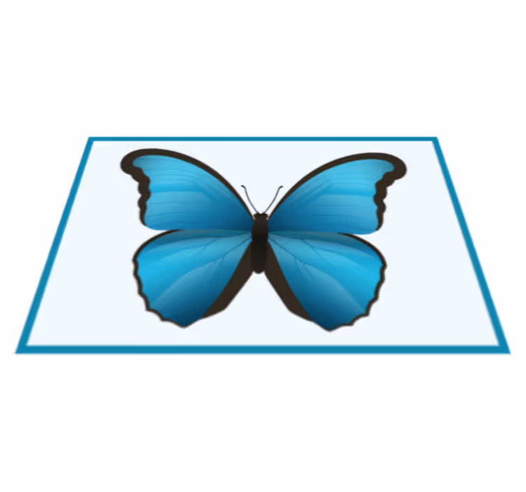 Tapete vinílico de animais borboleta azul - TenStickers
