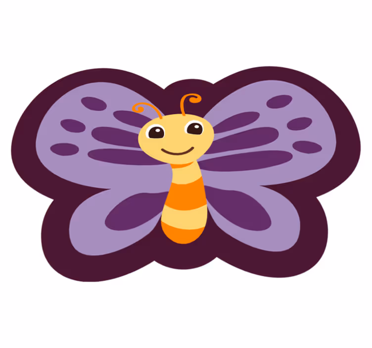 Tapete vinílico infantis motivo de borboleta sorridente - TenStickers