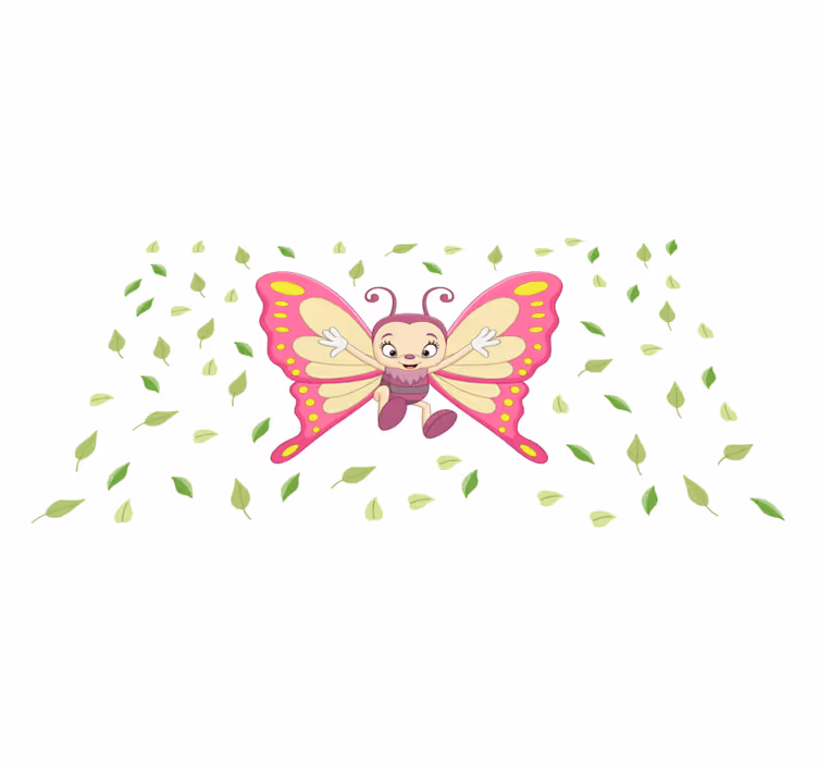 Tapete vinílico infantis figura de borboleta vibrante - TenStickers