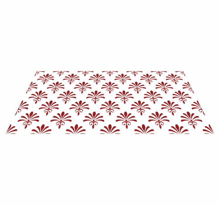 Tapete vinílico moderno padrão floral vermelho - TenStickers