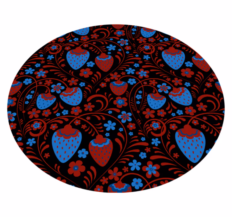 Tapete vinílico cozinha arranjo floral de morango - TenStickers