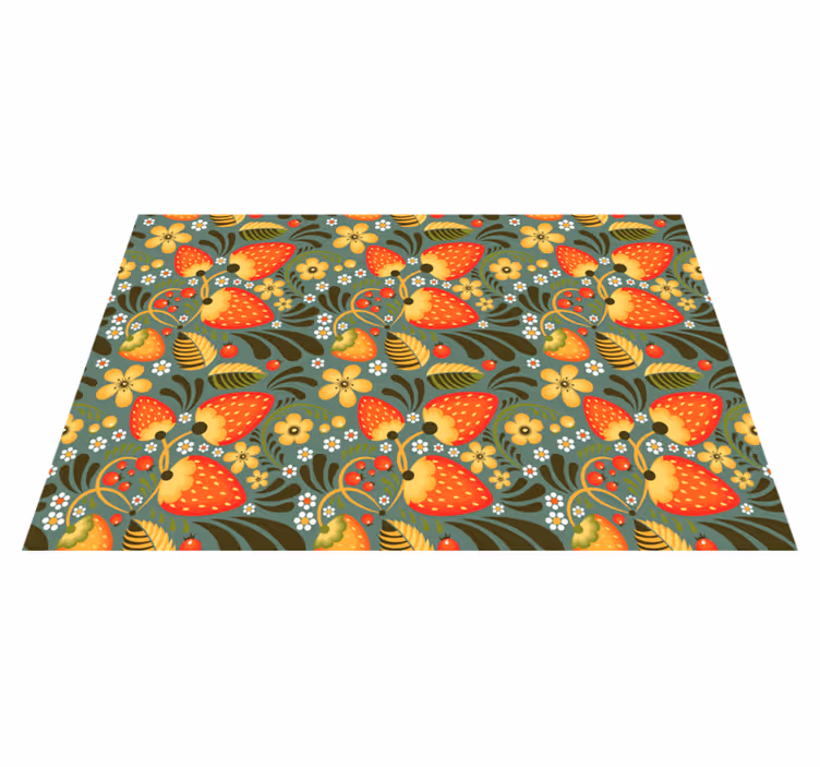Tapete vinílico cozinha padrão floral brilhante - TenStickers
