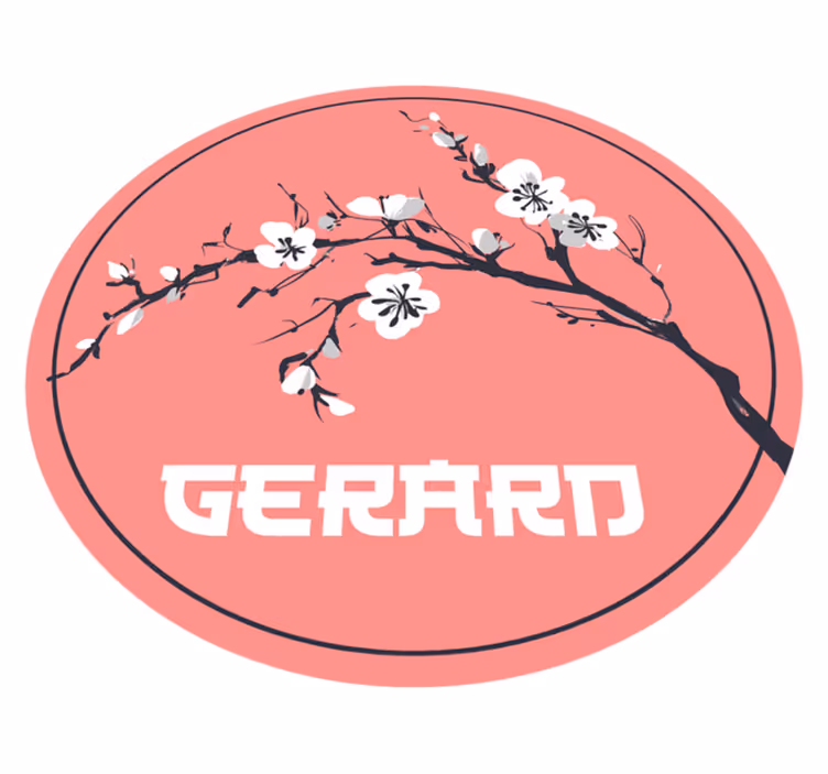 Flores japonesas sakura com tapete personalizado com nome - TenStickers