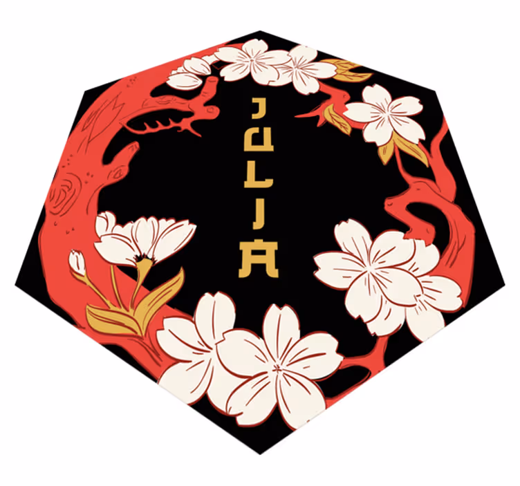 Tapete vinílico com nome harmonia floral personalizada - TenStickers
