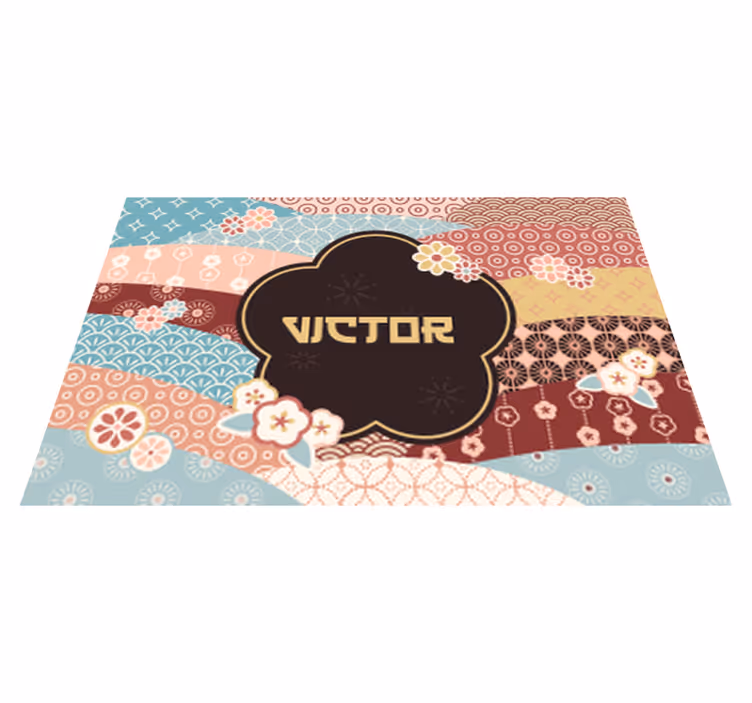 Tapete vinílico com nome padrão colorido - TenStickers