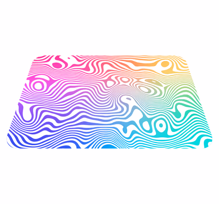 Tapete vinílico às risca elementos de ondas animadas - TenStickers