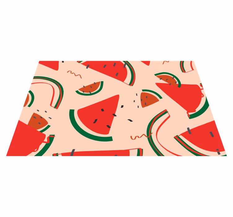 Tapete vinílico cozinha diversão com fatias de melancia - TenStickers