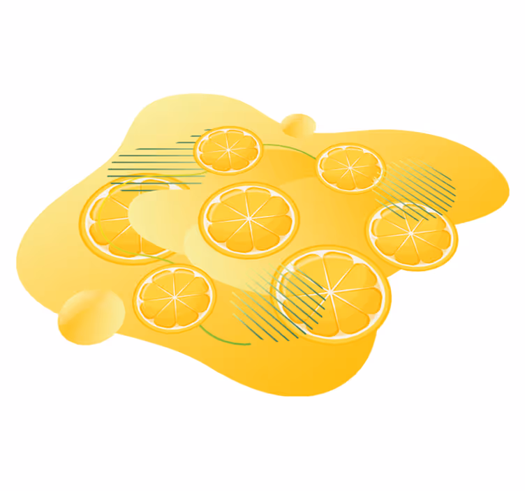 Tapete vinílico cozinha padrão cítrico animado - TenStickers
